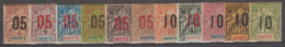 Delcampe - MAYOTTE - 1912 - SERIE COMPLETE YVERT N°21/31 * MH - COTE = 40 EUR - Unused Stamps