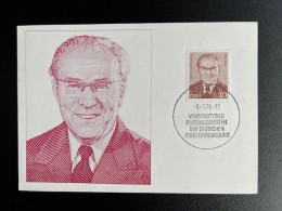 Delcampe - EAST GERMANY DDR 1974 OTTO GROTEWOHL MAXIMUM CARD 08-01-1974 OOST DUITSLAND DEUTSCHLAND - Maximumkarten (MC)