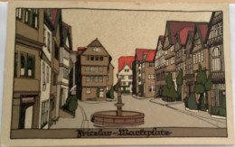 Delcampe - FRITZLAR - Marktplatz - Künstler-Stein-Zeichnung - Fritzlar