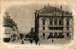 Delcampe - CPA AUTUN - Le Theatre & L'Avenue De La Gare (354419) - Autun