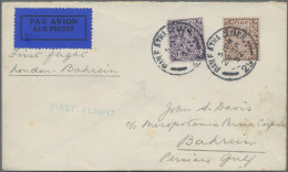Bahrain: 1920's-1960's: "Island To Island" Mail: Seven Covers From Bahrain To Lo - Bahrain (1965-...)