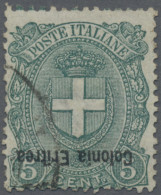 Italian Eritrea: 1897, Italian 5c Green Floreale Definitive With INVERTED Overpr - Eritrea