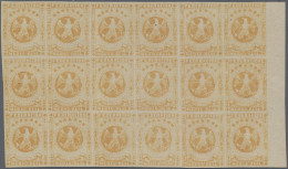 Venezuela: 1863/1864, Eagle ½r. Orange, Right Marginal Block Of 18, Full Margins - Venezuela