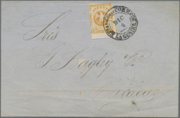 Venezuela: 1863/1864, Eagle ½r. Orange, Postal Forgery, Bright Colour, Cut Into - Venezuela