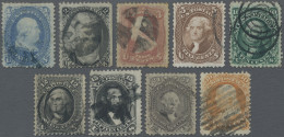 United States: 1861 Definitives Set Of Nine From 1c To 30c, All Used, Few Imperf - Used Stamps