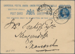 Zanzibar - Postal Stationery: 1895 Indian P/s Card 1 On 1½a. Blue With Ovpt. "Za - Zanzibar (...-1963)