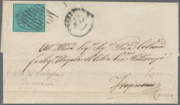 Italian States - Papal State: 1867, 5 C Green Blue Imperforate Tied As Single Fr - Papal States