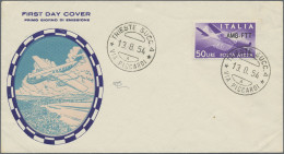 Trieste - Zone A: 1954, 50 L. Flugpost Mit Aufdruck Type II Auf Illustr. FDC, La - Marcophilia