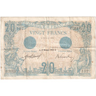 France, 20 Francs, Bleu, 1912-11-20, O.3113, TTB - 20 F 1905-1913 ''Bleu''