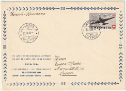 Schweiz Suisse 1944: PRO AERO Douglas DC3 Zu 40 Mi 438 Yv PA39 GROSS-Brief ⊙ ZÜRICH 20.IX.44 > LAUSANNE (Zu CHF 32.50) - Erst- U. Sonderflugbriefe