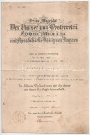 1917. "Koronás Ezüst Érdemkereszt A Vitézségi Érem Szalagján" Kitüntetés Adományozói Okirata C:F Kisebb Szakadások Hunga - Unclassified