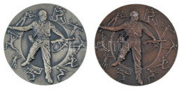 1966. "Magasabb Egység Bajnokság" (2xklf) Kétoldalas Bronzozott Al + Ezüstpatinázott Al Díjplakett, Hátoldalukon Gravíro - Unclassified