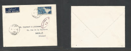 Delcampe - SYRIA. 1948 (12 Oct) Lattaquie - France, Paris. Air Fkd Env, Single 35p Blue, Cds + Oval Violet Censor War Cachet. Fine. - Syrien