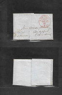 Delcampe - D.W.I.. 1846 (17 Dec) St. Thomas - USA, Bridgeport, CT. EL Full Text, Endorsed "Brig. Eliza / Captain Lockwood" Red "New - Antillen