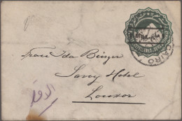 Delcampe - Egypt - Postal Stationery: 1880's-1920's: About 50 Postal Stationery Cards, Doub - Altri & Non Classificati