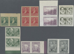 Delcampe - Argentina: 1892/1961 IMPERFORATE: Eight Imperforate Pairs, With 1892-97 'Rivadav - Altri & Non Classificati