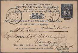 Delcampe - New South Wales: 1875/1908, POSTCARDS: Collection With Ca.115 Mint/used Postal S - Storia Postale