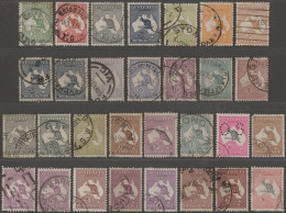 Delcampe - Australia: 1913-36 Kangaroos: Group Of 30 Used Stamps, From ½d. Of First Issue T - Collezioni