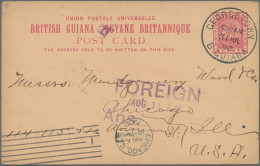 Delcampe - British Guiana - Postal Stationery: 1879/1917, Lot Of Nine (mainly Commercially) - Guyana Britannica (...-1966)
