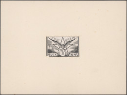 Delcampe - Morocco: 1945, Marokko, 50fr. Airmail, Non Adopted Design, Group Of Five Differe - Marocco (1956-...)