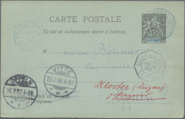 Delcampe - Martinique: 1888/1898, Lot Of Four Entires To Destinations Abroad: Printed Matte - Altri & Non Classificati
