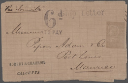 Delcampe - Mauritius: 1873/1895 Five Covers And Cards Including 1873 Stampless Letter From - Mauritius (...-1967)