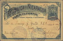 Delcampe - Nicaragua - Postal Stationery: 1887/1924, Lot Of 19 Commercially Used Postal Car - Nicaragua