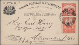 Delcampe - Peru - Postal Stationery: 1885/1916, Lot Of 16 (mainly Commercially) Used Postal - Perù