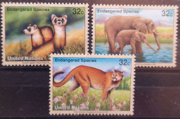 Delcampe - UN New York 1997 Wildtiere Mi 732/35** Nur Die 3v Säuger Im Angebot (446) - Neufs