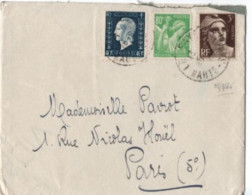 1946 - TYPE DULAC 40c + IRIS 80c + GANDON 3f - PARIS - N° 715 N° 684 N° 649 - 1944-45 Marianne De Dulac