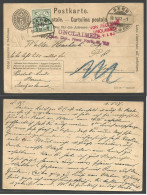 Switzerland - Stationery. 1907 (10 May) Bern - USA, NYC. 5c Block Stationary Card + 5c Adh, Forwarded. Fine Transatlanti - Autres & Non Classés