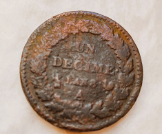 FRANCE UN DECIME Dupré L'an 8  A  N° 20F - 1792-1804 1ère République (An I – An XII)