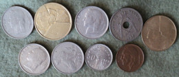 BELGIQUE. LOT DE 9 PIECES DE MONNAIE DIFFERENTES. 1926 / 1986 - Vrac - Monnaies