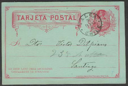 Delcampe - CHILE - Stationery. 1886 (31 Dic). Talca - Santiago. 2c Stat Card / Cds. XF. - Chile