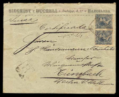 E-ALFONSO XIII. 1900 (Abril). 221 (2). Valencia A Suiza (26 Abril). Via Barcelona. Sobre Certificado. Raro Uso Tardio En - Other & Unclassified