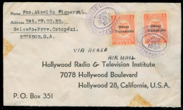 Delcampe - ECUADOR. 1959. Salcedo / Cotopaxi - USA. Env Fkd Fiscal Provisionals, Tied Railway "Ferrocarriles Ecuatorianos / Salcedo - Ecuador