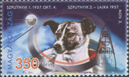 Delcampe - 224070 MNH HUNGRIA 2007 50 ANIVERSARIO DEL PRIMER LANZAMIENTO ESPACIAL - Ungebraucht