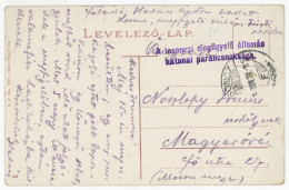 I.VH Képeslap, Tábori Postával, "losonczi Megfigyelő állomás Katonai Parancsnokság" Bélyegzéssel Magyaróvárra - Hungary