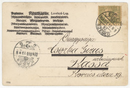 1904. Képeslap, Eszék-Szeged Mozgóposta Bélyegzéssel Kassára - Hungary