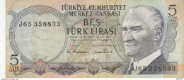 BANCONOTA TURCHIA 5 VF (HP445 - Turchia