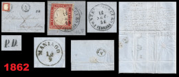 ● 1862 SARDEGNA ● 40 Cent. ֍ PIEGO LETTERA ● Con Testo Interno ● Da PONTELAGOSCURO Ferrara A MANIAGO ● - Sardinia