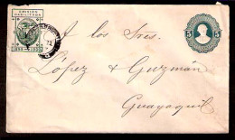 Delcampe - ECUADOR. 1899. 5cts. Stat. Env / Used. Fine. - Ecuador
