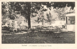 BELGIQUE - Sauheid - A L Ondine - Terrasse Sur L Ourthe - Chaise - Statue - Publicité - Carte Postale Ancienne - Chaudfontaine