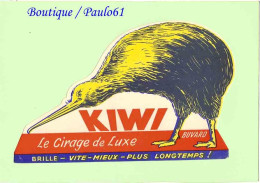 Delcampe - BUVARD :KIWI Jaune (découpé ) Au Verso Cachet Maison Jacques Coudekerque  & Cote 9.97 +05 Fro - Wash & Clean