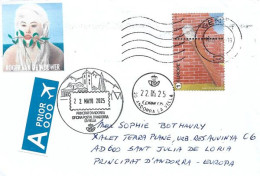 2025.Roger Van De Wouwer,Belgian Surrealist Painter , Letter To Andorra, With Local Arrival Postmarks Andorra - Briefe U. Dokumente