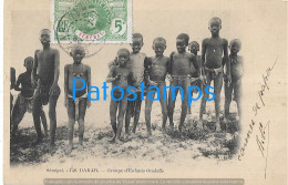 Delcampe - 245426 AFRICA SENEGAL DAKAR COSTUMES NATIVE GROUP CHILDREN CIRCULATED TO FRANCE POSTAL POSTCARD - Non Classés