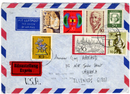 Delcampe - ALLEMAGNE Berlin 1969 - Affr. Sur Lettre EXPRES Pour Les USA - Beethoven / Facteur / - Cartas & Documentos
