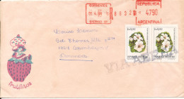 Argentina Registered Cover With Meter Cancel And Stamps Sent To Denmark 3-4-1984 - Briefe U. Dokumente