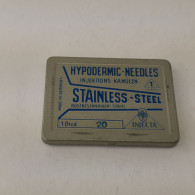 Vintage German INJECTA Stainless Steel Hypodermic Needles Tin Box #5925 - Medical & Dental Equipment
