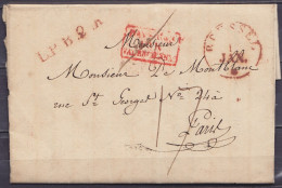 L. Càd BRUSSEL /1 JAN. (1830) Pour PARIS - Griffes "L.P.B.2.R." & [PAYS-BAS PAR VALENCIENNES] - Port "17" (au Dos: Cache - 1815-1830 (Dutch Period)
